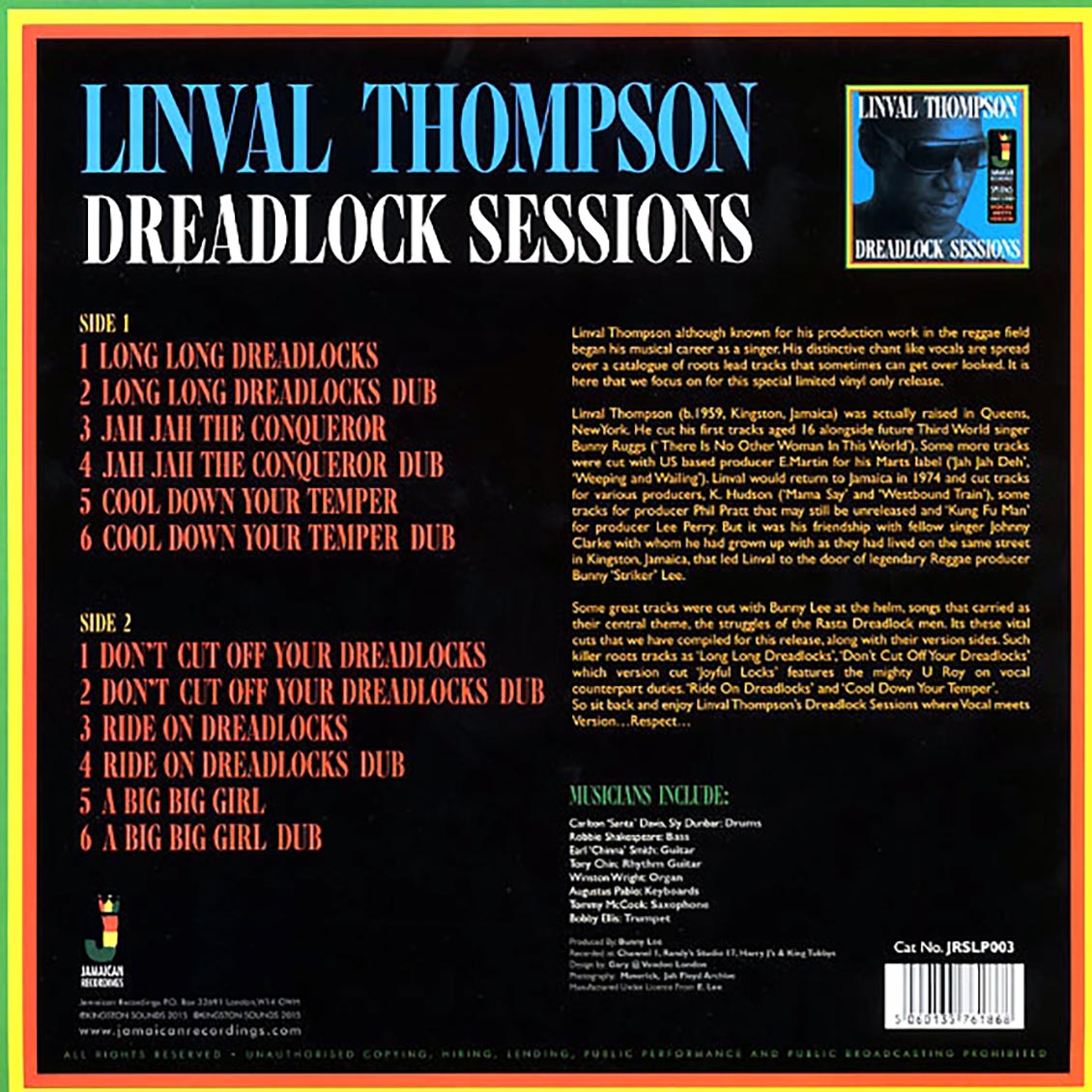 LP" LINVAL THOMPSON / Dreadlock Sessions