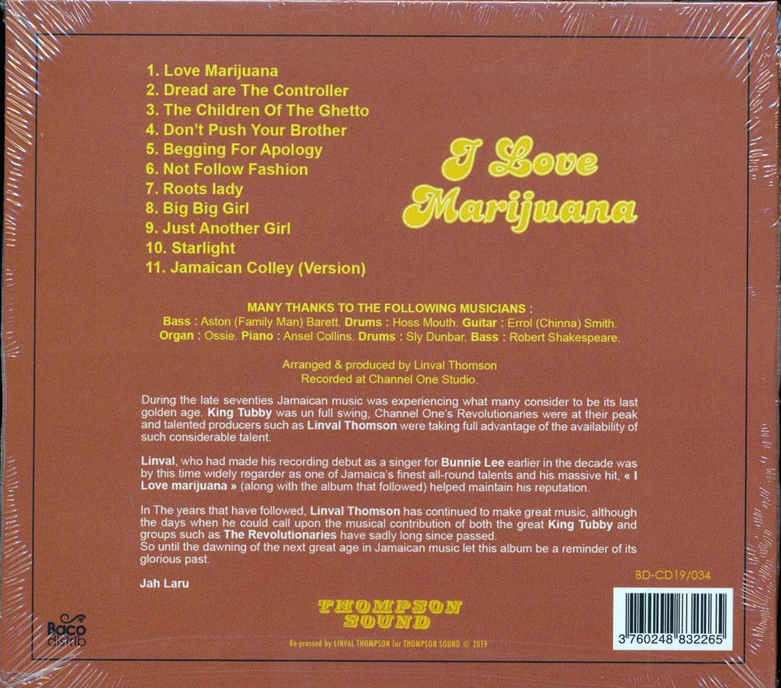 LP" LINVAL THOMPSON / I Love Marijuana