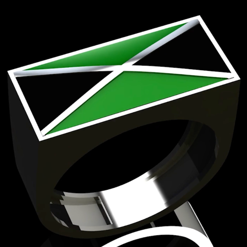 JA. Anillo de plata, Kingston Jamaica.