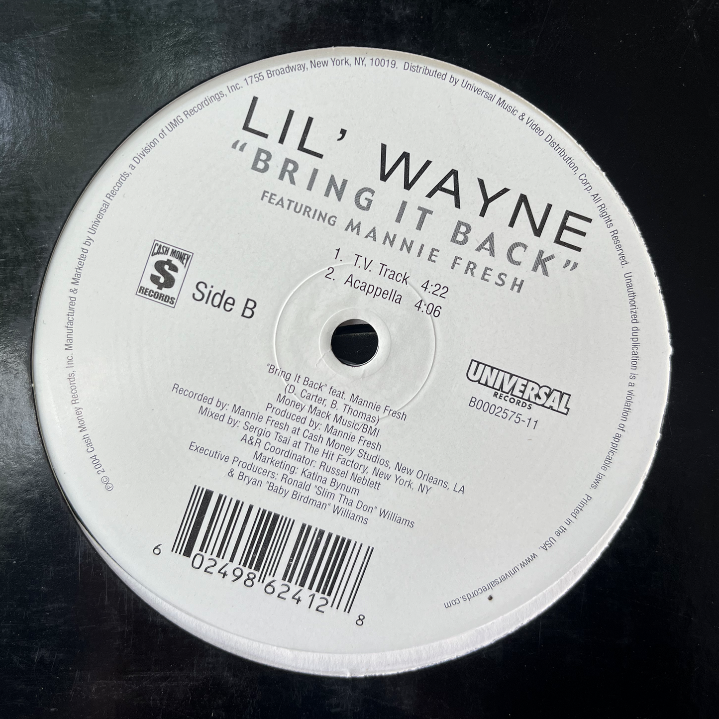 12"INCH Lil Wayne, Bring it Back