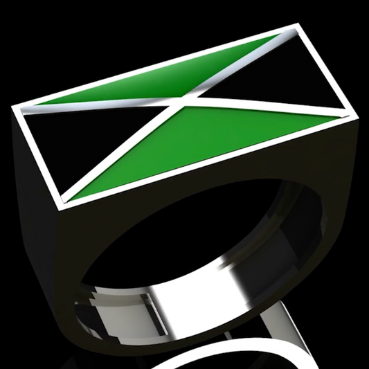JA. Anillo de plata, Kingston Jamaica.