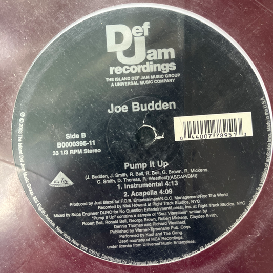 12"INCH Joe Budden, Pump it Up