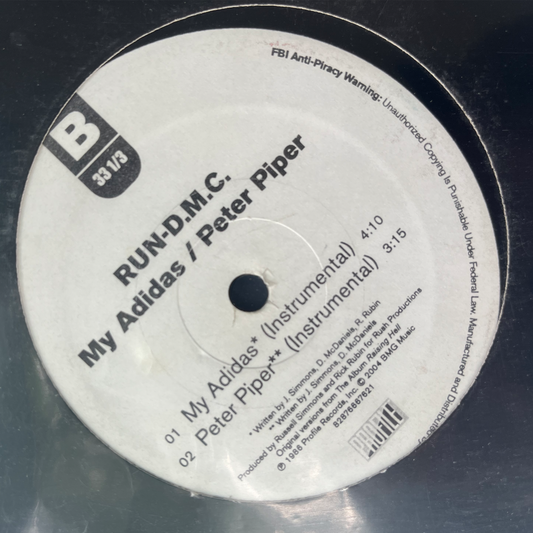 12"INCH RUN D.M.C, My Adidas