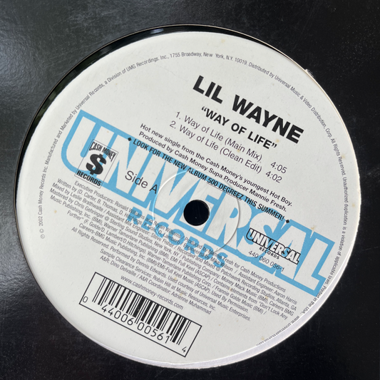 12"INCH Lil Wayne, Way of Life.