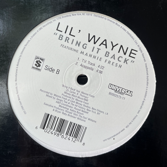 12"INCH Lil Wayne, Bring it Back
