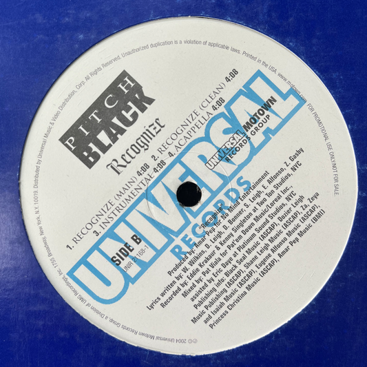 12"INCH RECOGNIZE, Universal Records
